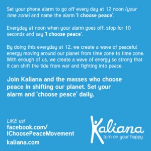 kaliana choose peace