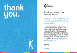 kaliana thank you card