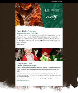 Pine Island events eblast