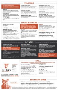 Jeffrey's new menu