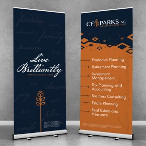 C F Parks banner stands