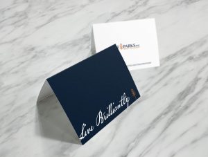 C F Parks thank you card