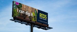 Red's Home & Garden billboard